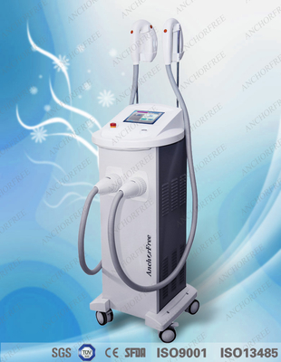 E ライト IPL RF が付いている 2 Handpieces の皮の若返り機械